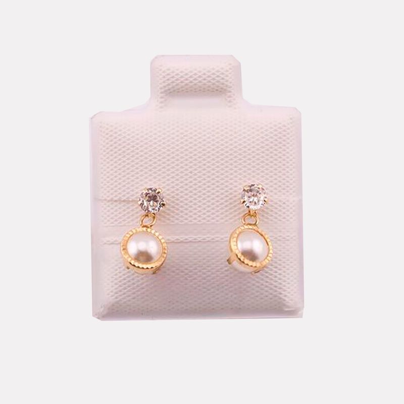 Broqueles Colgante Perla 10k 0.4g